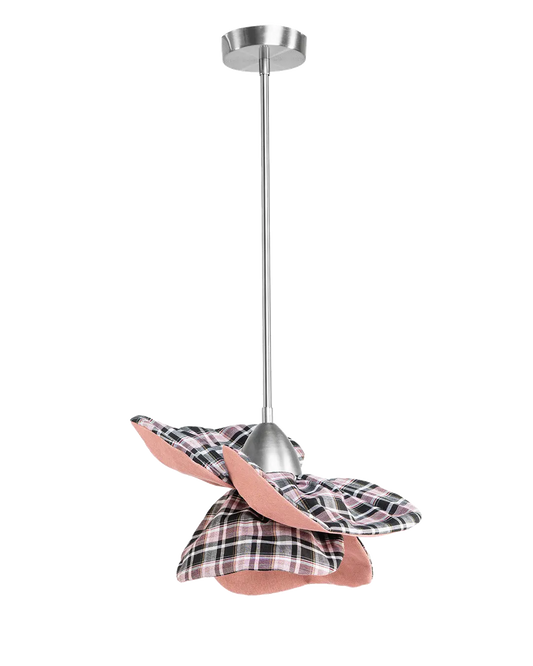 Pink Checked Poppy | Luminous Botanica wall lamp